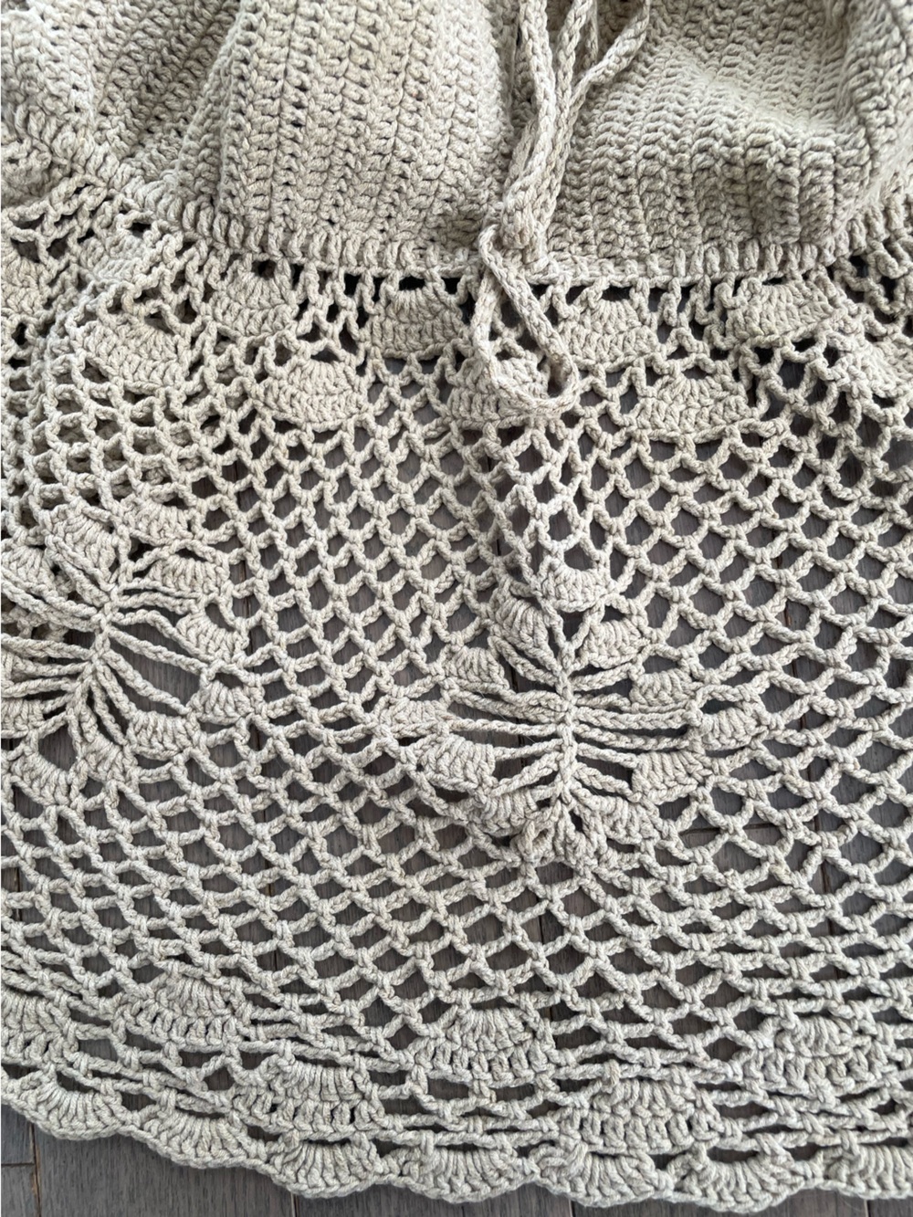 100% Wool Handmade Crochet Tie-Front Halter Tankini Top 🔥 - Cream, One Size - Picture 7 of 13